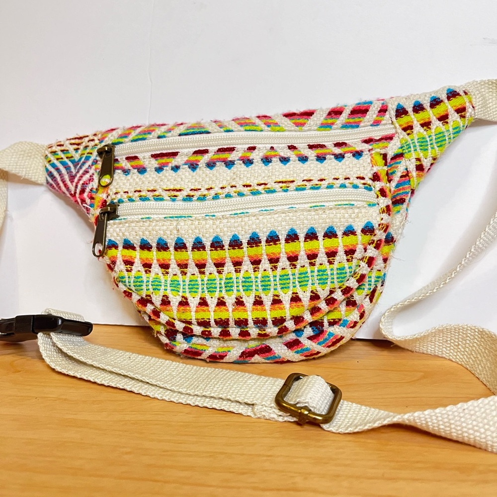 Vintage Multicolor Woven Belt Bag Fanny Pack